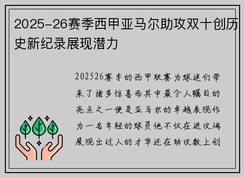 2025-26赛季西甲亚马尔助攻双十创历史新纪录展现潜力 2025-26赛季西甲亚马尔助攻双十创历史新纪录展现潜力